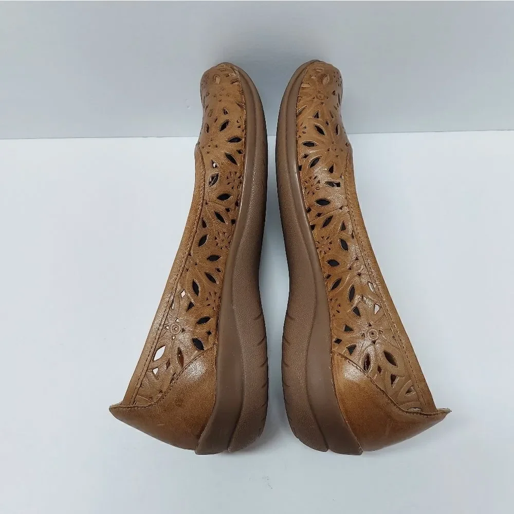 David Tate Sela Laser Cut Perforated Ballet Flats Size 9.5M